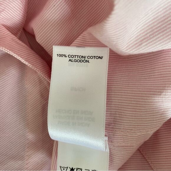 Lucky Brand NWTs Pink Stripe Poplin Lace-Up Blouse Top size small - Picture 10 of 12